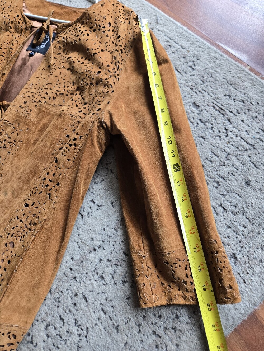 Vintage Leather Suede Jacket Chi By Falchi - Picture 8 of 8